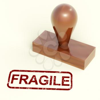 Fragile Stamp Showing Breakable Product For Delivery