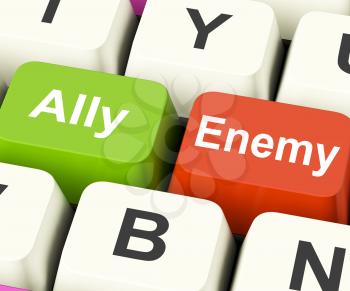 Ally Enemy Keys Meaning Partnership And Opposition
