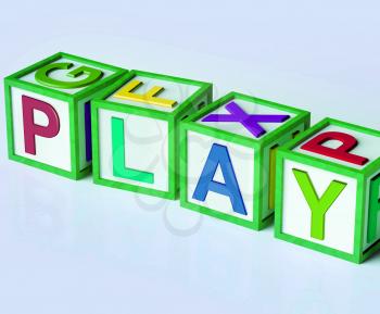 Play Blocks Showing Fun Enjoyment And Games