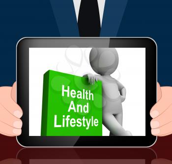 Health and Lifestyle Book With Character Displaying Healthy Living