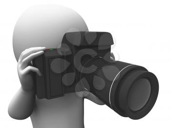 Photography Character Showing Taking A Photo Dslr And Photograph
