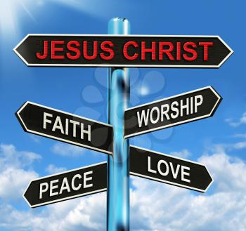 Jesus Christ Signpost Meaning Faith Worship Peace And Love