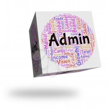 Admin Word Showing Direction Administering And Text