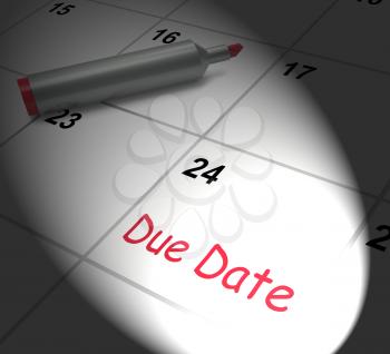 Due Date Calendar Displaying Deadline For Submission