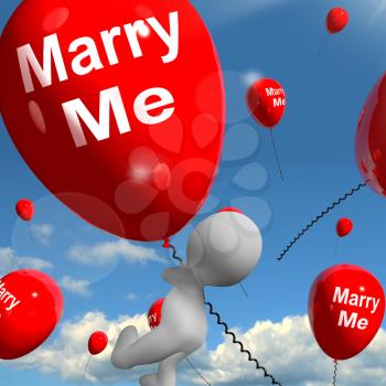 Marry Me Balloon Representing Engagement Proposal for Lovers
