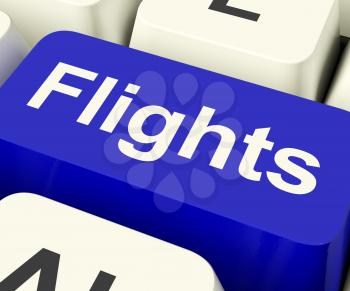 Flights Key In Blue For Overseas Vacation Or Holidays