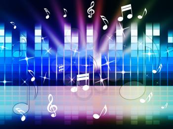 Multicolored Music Background Showing Playing Tune Or Metal
