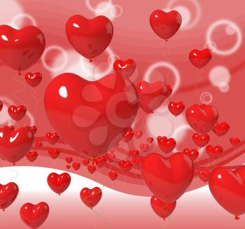 Heart Balloons On Background Meaning Passion Love And Romance