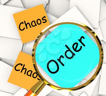 Chaos Order Post-It Papers Showing Disorganized Or Ordered