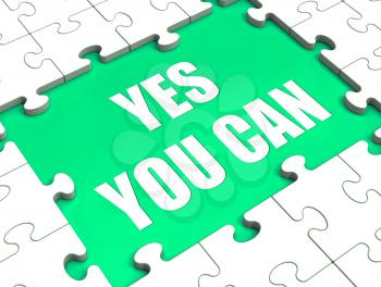 Yes You Can Puzzle Showing Inspiration Motivation And Achievement