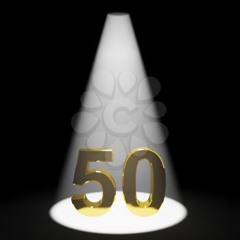 Gold 50th 3d Number Representing Anniversary Or Birthdays