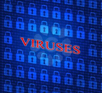 Viruses Security Indicating World Wide Web And Website