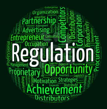 Regulation Word Representing Procedure Statute And Regulated
