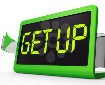 Get Up Clock Message Means Wake Up And Rise