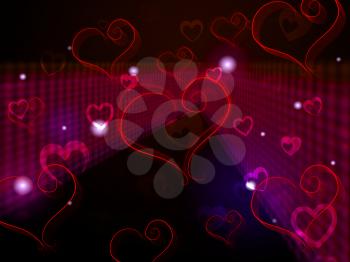 Hearts Background Showing Love Affection And Adoring

