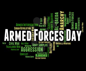 Armed Forces Day Indicating Military Service And Clash