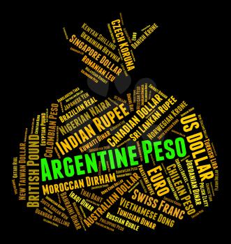 Argentine Peso Indicating Currency Exchange And Pesos