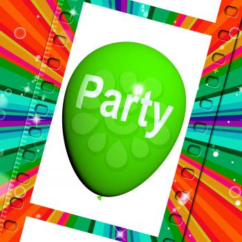 Party Balloon Representing Parties Events and Celebration