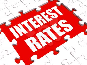 Interest Rate Puzzle Showing Investment Or Borrowing Percent