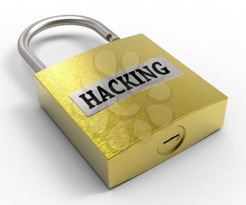 Hacking Padlock Showing Vulnerable Hacked And Protected 3d Rendering