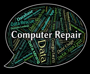 Computer Repair Showing Patch Up And Technology
