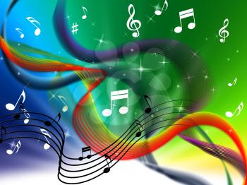 Waves Music Background Meaning Colorful Singing And DJ
