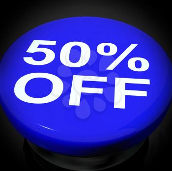 Fifty Percent Switch Showing Sale Discount Or 50 Off