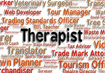 Therapist Job Representing Employee Therapy And Word
