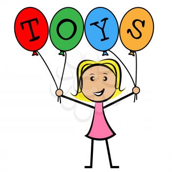 Toys Balloons Representing Young Woman And Girl