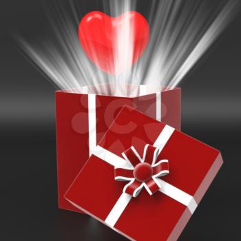Giftbox Heart Meaning Valentine Day And Present