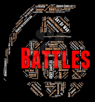 Battles Word Representing Military Action And Fighting
