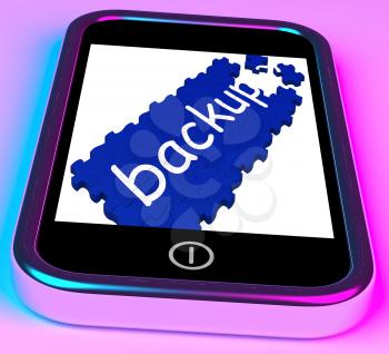 Backup On Smartphone Shows Contacts Recovery And Data Restoration