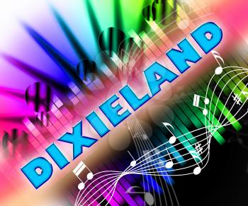 Dixieland Music Indicating New Orleans Jazz And Chicago Jazz