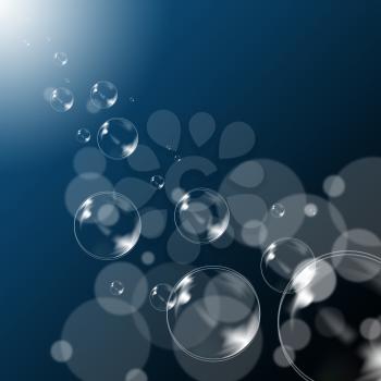 Bubbles Background Showing Translucent Soapy And Spheres

