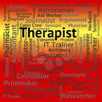 Therapist Job Representing Recruitment Therapies And Occupations