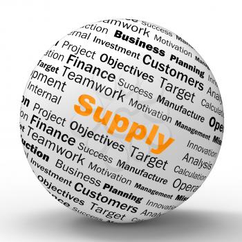 Supply Sphere Definition Showing Goods Provision Or Product Demand