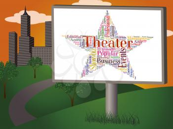 Theater Star Indicating Entertainment Cinemas And Words