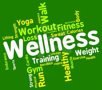 Wellness Words Showing Preventive Medicine And Health 