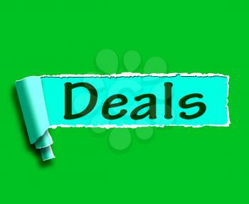 Deals Word Showing Online Offers Bargains And Promotions