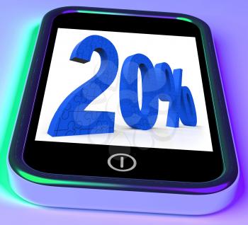 20% On Smartphone Showing Special Promotions And Offers
