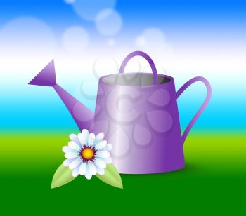 Watering Can Indicating Agriculture Horticulture And Sowing