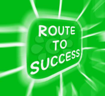 Route To Success Diagram Displaying Direction Of Progress And Achievement