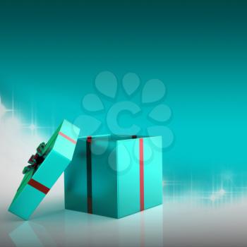 Xmas Giftbox Representing New Year And Gifts