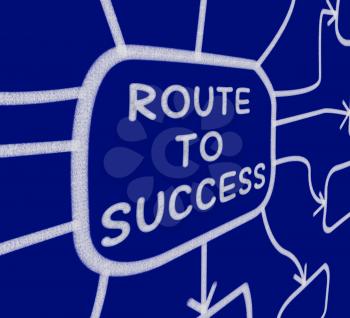 Route To Success Diagram Meaning Direction Of Progress And Achievement