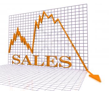 Sales Graph Negative Meaning Selling Downturn 3d Rendering