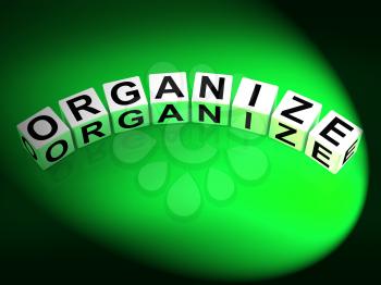 Organize Dice Representing Organization Management and Established Structure