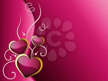 Hearts Background Showing Romantic And Passionate Love
