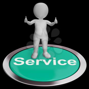 Service Button Means Help Support And Assistance