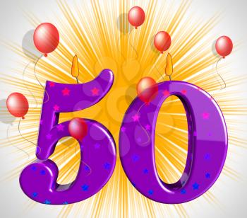 Number Fifty Party Meaning Red Wax Or Bright Flame