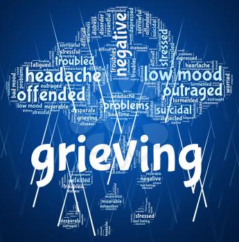 Grieving Word Indicating Mourning Text And Words